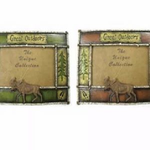Two pcs Great Outdoors Moose Picture Frames